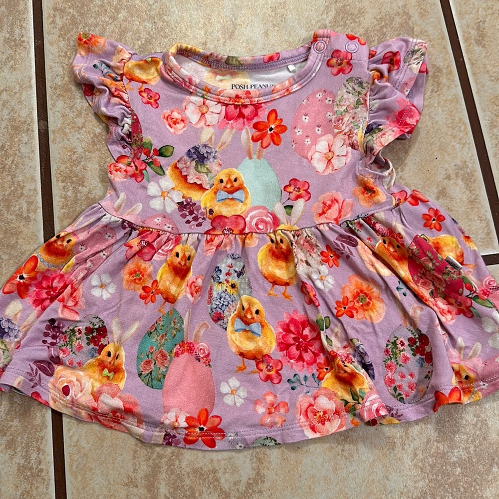 Posh Peanut Azalea print Shirt Size 3-6 months